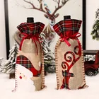 Чехол для рождественской винной бутылки, сумка для хранения шампанского, украшения для дома, Подарочный мешок для рождественской елки с цветами, 2020, новогодний декор