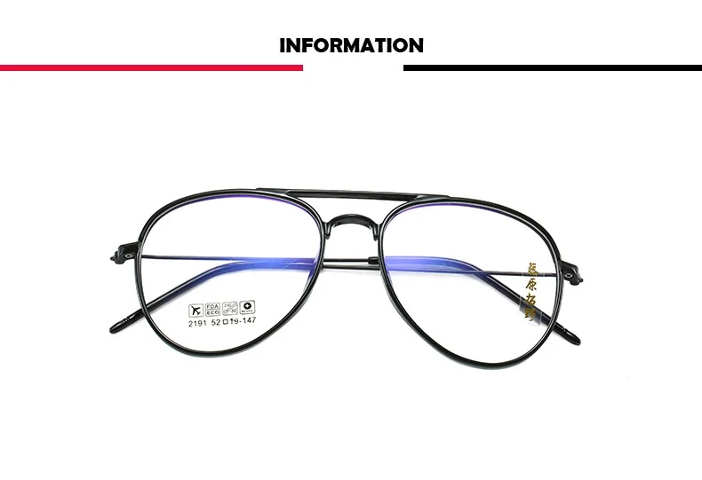Zerosun Aviation Eyeglasses Frame Men Women Oversized Glasses Man Women's Eyeglass Spectacles for Myopia Diopter Prescription