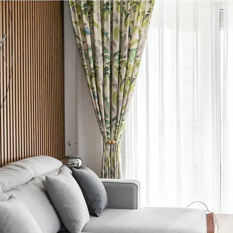 

BIGMUM Pastoral Fresh Modern Print Blackout Curtains For Living Room Bedroom Kitchen Cortinas Window