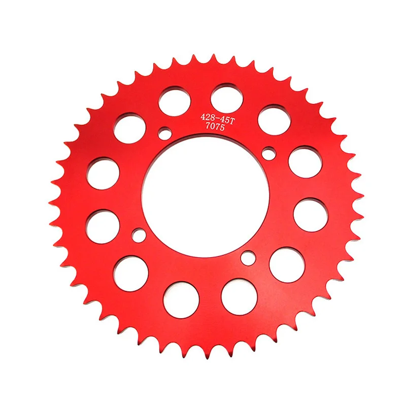 XLJOY 428 45 зубьев 76 мм алюминиевая Заготовка Задняя звездочка для SDG Wheel 50cc 190cc