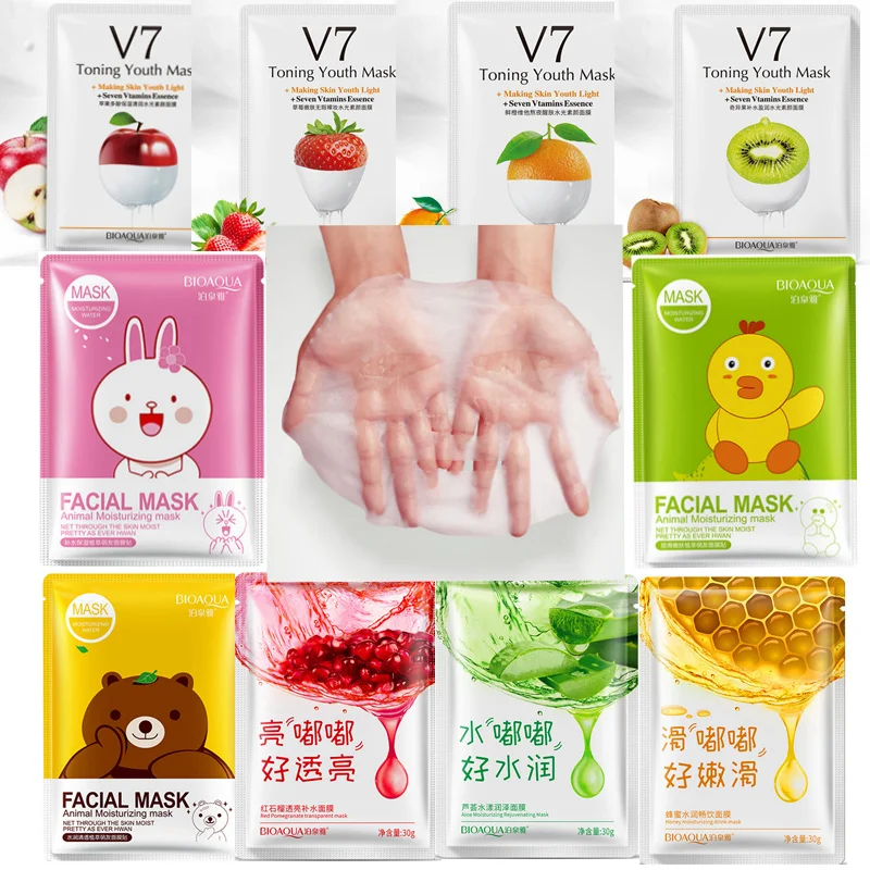 

BIOAQUA Red Pomegranate Mask Fruits animals mascara facial mask treatment sheet masks korean cosmetics acne tony moly skin care