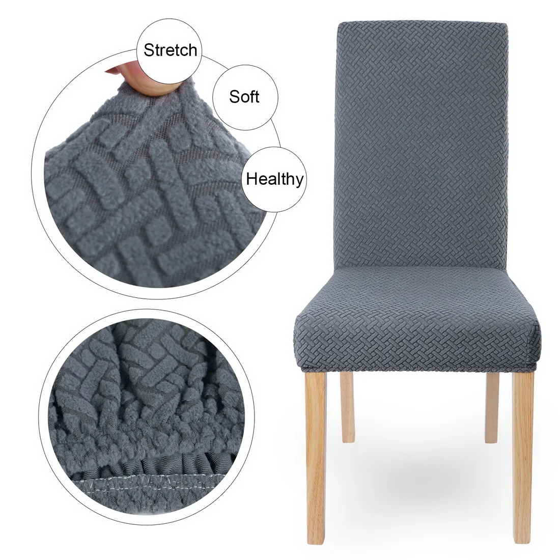 1/2/4/6 шт. Однотонный вязаный чехол для кресла спандекс эластичные чехлы стульев