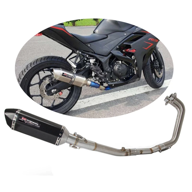 

YZF-R25 Full Motorcycle Exhaust System For Yamaha R25 R3 MT03 Yoshimura slip-on Muffler Escape moto Silencer Front Link Pipe
