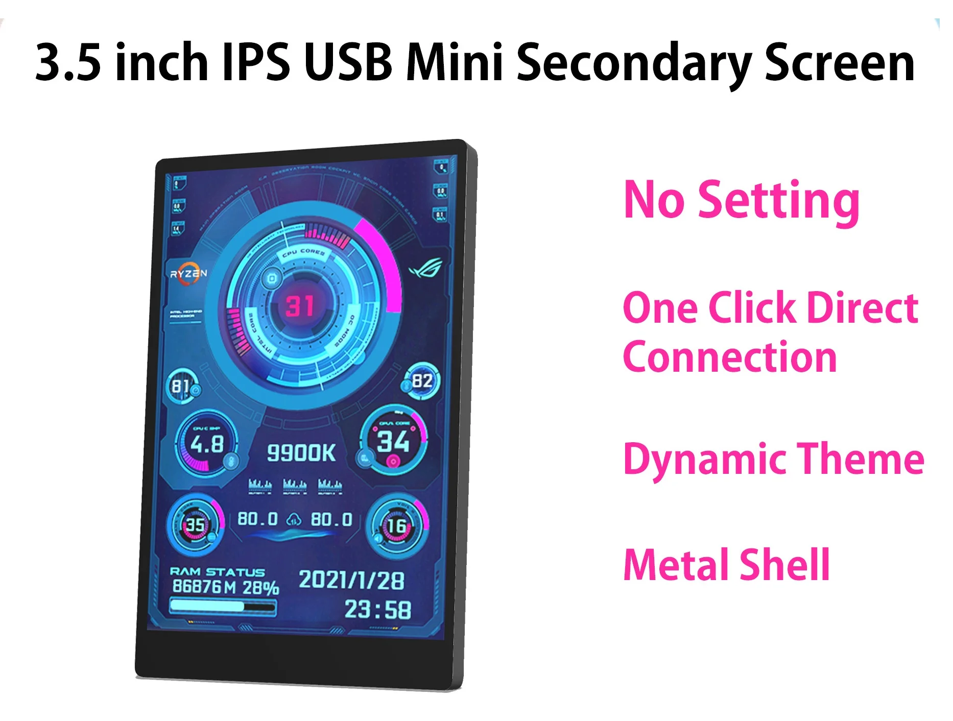 3 5 Дюймовый 320*480 Мини емкостный сенсорный экран IPS модуль для шасси Aida64 USB