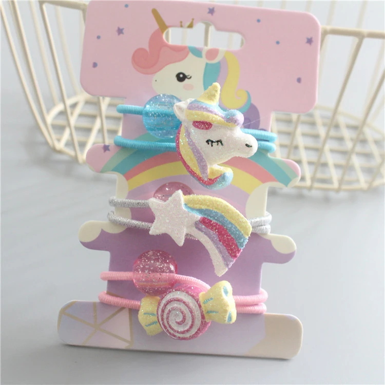 3 шт. новые милые радужные конфеты Дети эластичные детские ленты для волос