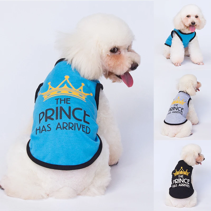 

Pet Cat Costume Small Cat Clothes Crown Printing Cotton Pet Vest Summer Breathable Thin Dog Vest Simple Atmosphere Pet Clothe