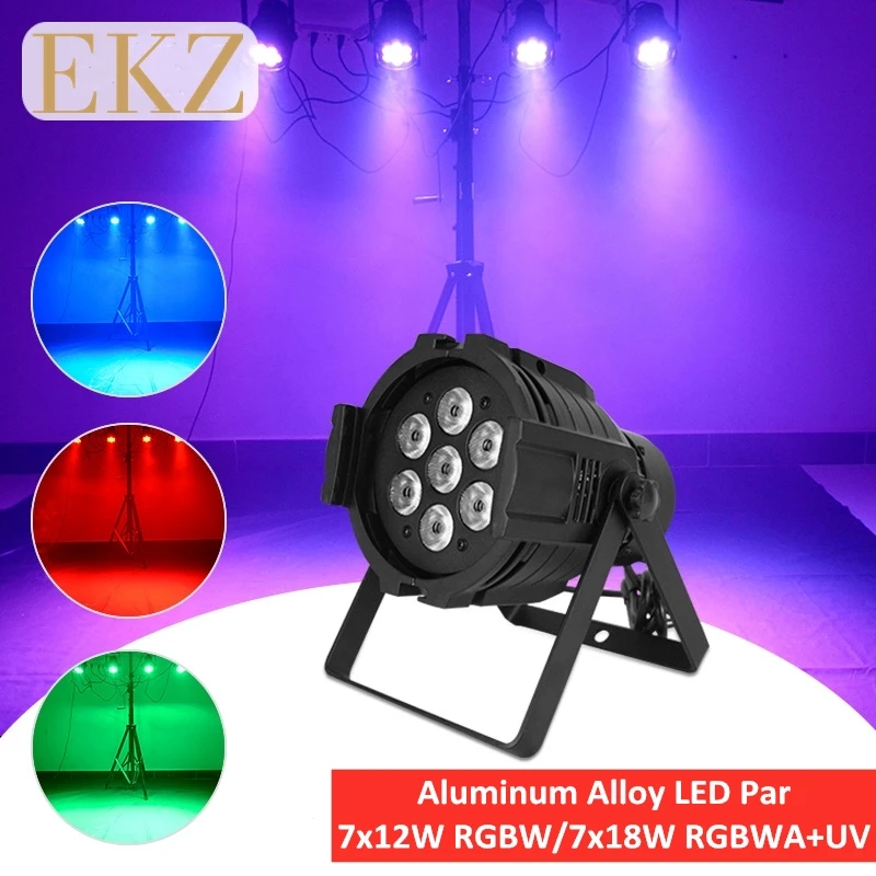 LED Par  7x12W RGBW/7x18W Light Aluminum Cast RGBWA+UV DMX Stage Light Fixture Profession For DJ Party Home Entertainment Lamp