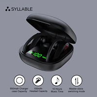 syllable powerhbq pro tws 10 hours headset bass true wireless stereo noise reduction syllable earphones volume control earbuds
