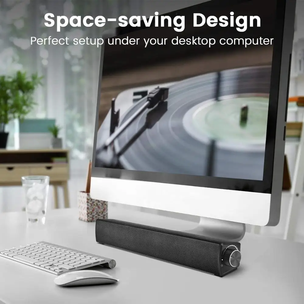 Звуковая панель для ПК 20 Вт проводная и беспроводная звуковая настольного