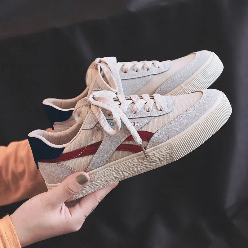 Новинка женская парусиновая обувь сезон осень повседневная на шнуровке удобная