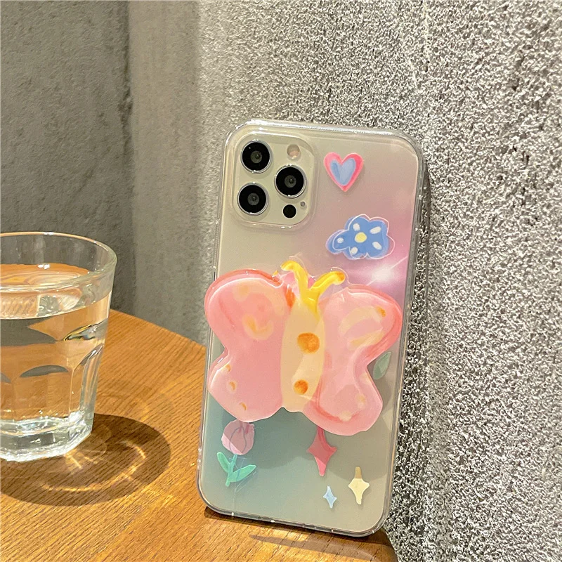 

Butterfly bracket is suitable for Apple 13 mobile phone case XR Japan and South Korea iphone11 / 12promax all inclusive 8plus
