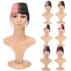 DIFEI имитация челок заколка для волос черный коричневый красный Синтетические челки наращивание волос для женщин двухцветные челки