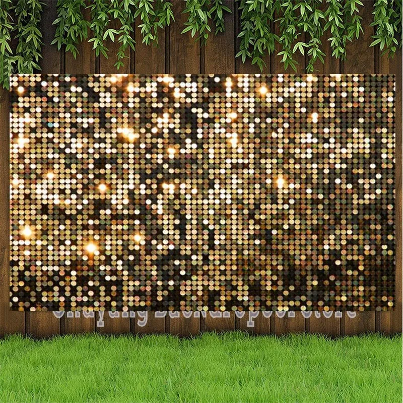 

Gold Glitter Mosaic Backdrop Light Spots And Stars Adult Party Photography Background Decoration Banner Photo Booth Props Banner