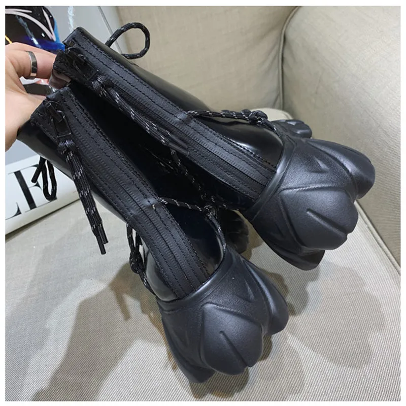 Женские мотоциклетные ботинки Зимние ботильоны на платформе в британском стиле