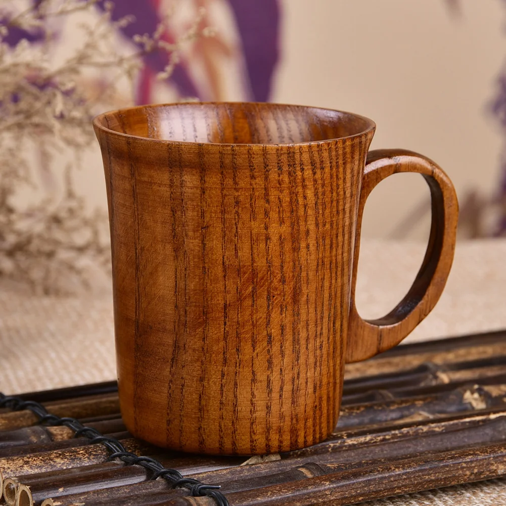 Чашка для пива ручной работы деревянная кружка чая кофе с ручкой безопасная в