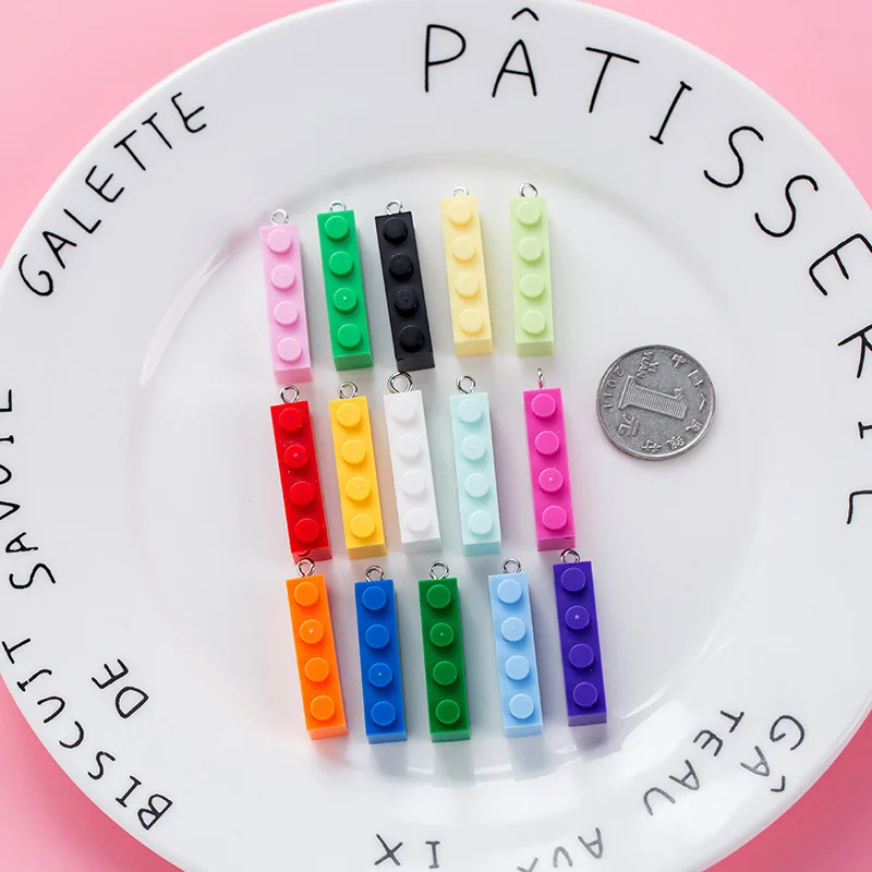 Новое поступление 10 шт. смешанные цвета синие и Желтые блоки строительные шармы