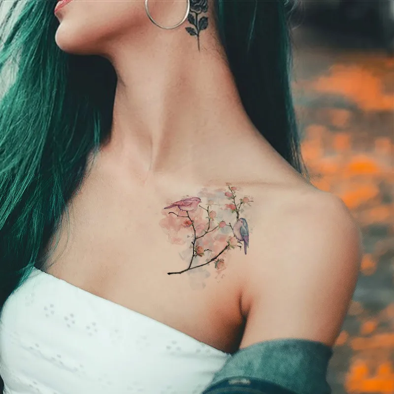 

Красивые красочные тату-узоры 120*105 мм, цветок, водостойкая тату-наклейка, тело, наклейка для женщин и детей