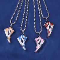 stainless steel necklace scallop insect butterfly shoes cute pendant chunky necklace chain jewelry collier femme collar chocker