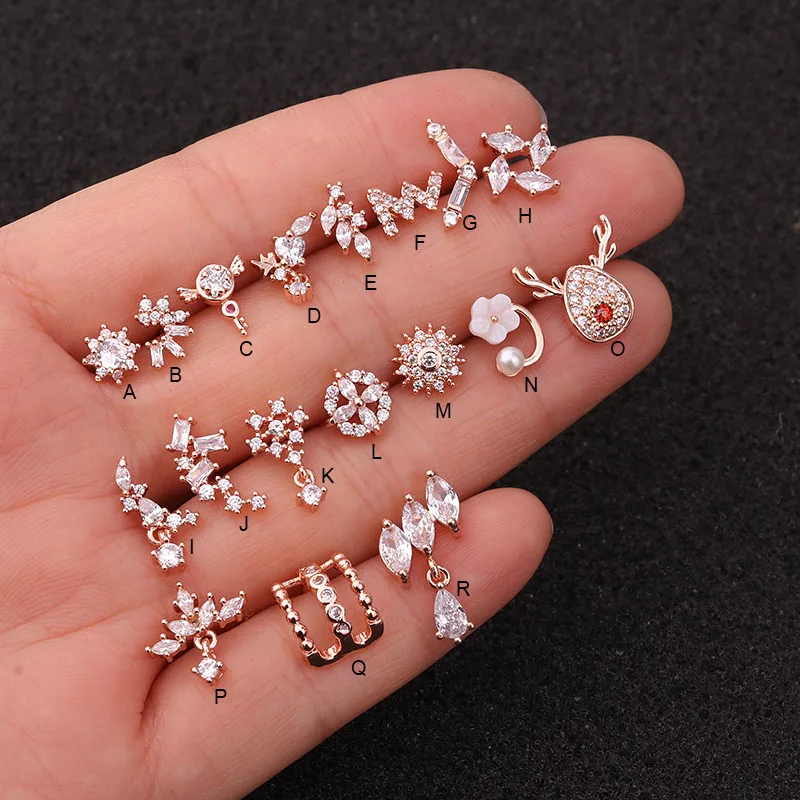 Айболит Новый дизайн 1 шт. 20g штанга нержавеющая сталь и фианит хрящевая спираль