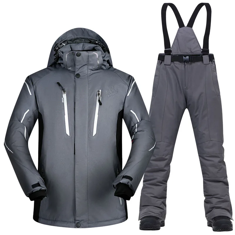 Ski Suit Men Super Warm Thicken Waterproof Windproof Winter Snow Suits Skiing And Snowboarding Jackets + Pants Plus Size Brands