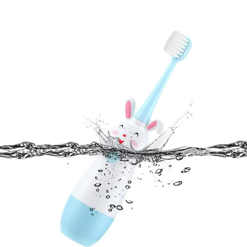 

Sonic Electric Children's Toothbrush With Soft Bristles And Small Brush Replacement Head For 3-12 Years Old Baby Cute Rabbit