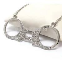 fashion plantium plated alloy 3 9cm handcuff jewelry pendant necklace xy112