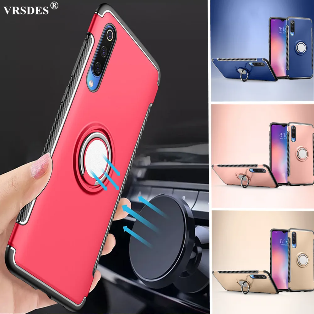 Магнитный автомобильный чехол держатель для Xiaomi 9 8 SE Lite 9T CC9 Pro защитный с кольцом