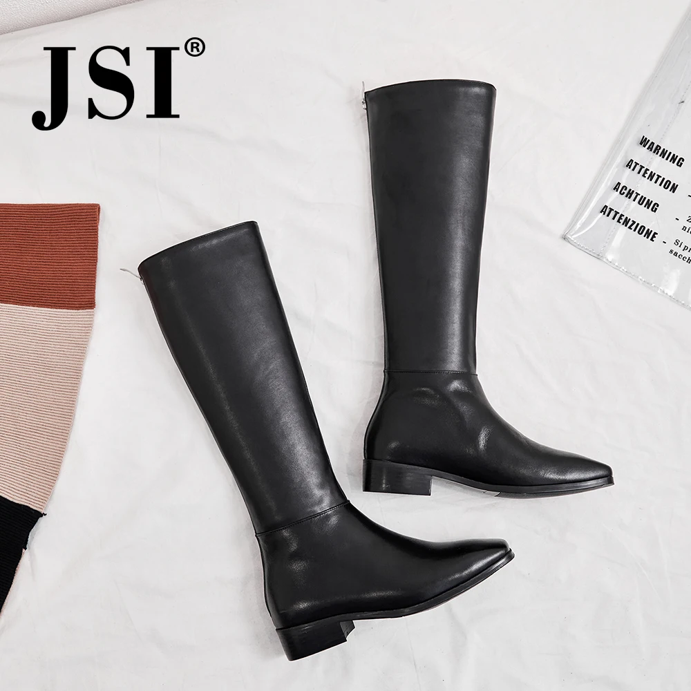 JSI/модные женские сапоги до колена на среднем квадратном каблуке с квадратным