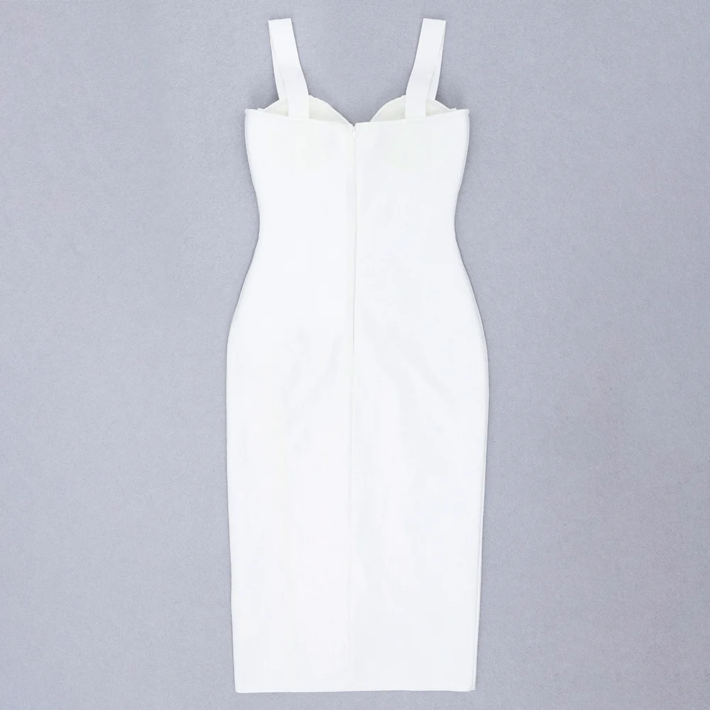 Женское облегающее платье без рукавов Белое Облегающее Платье с разрезом на лето