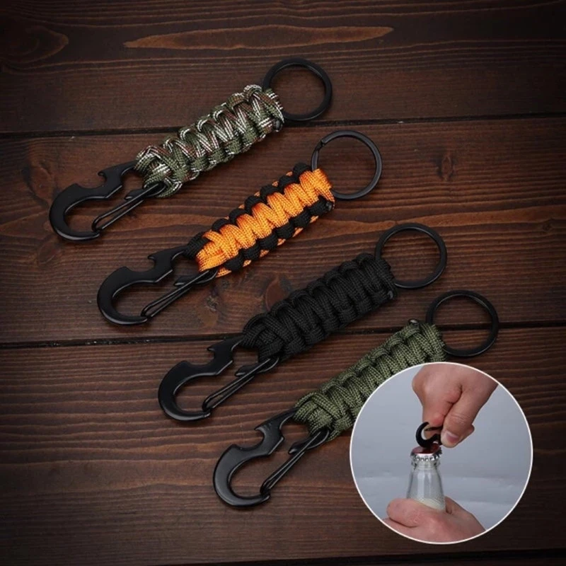 

Outdoor Umbrella Rope Corkscrew Car Keychain Climb Keychain Tactical Survival Tool Carabiner Hook Cord Backpack Buckle Freeship