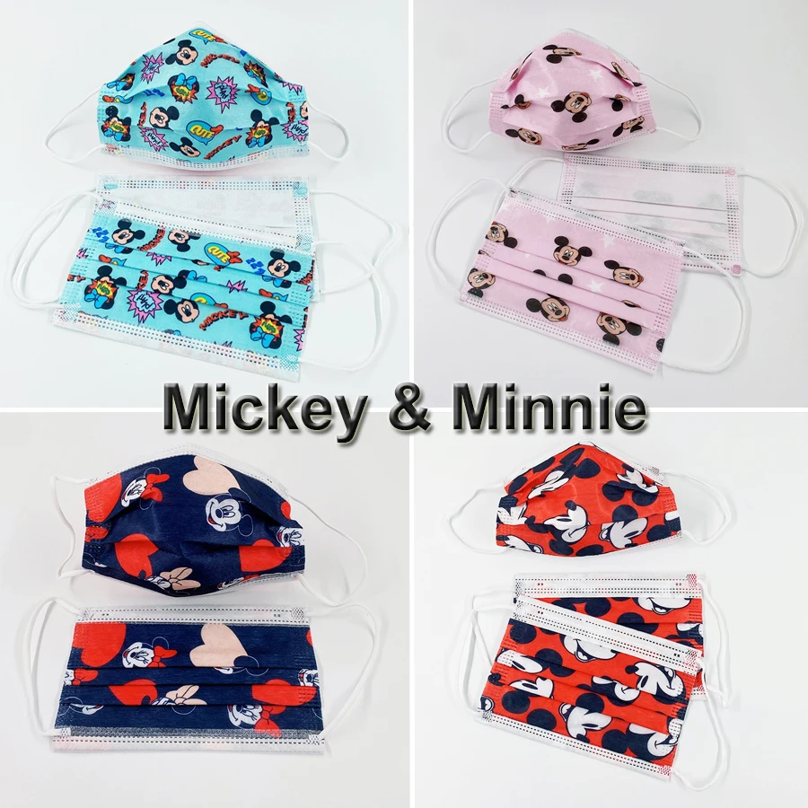 

50 шт., модная маска для лица с принтом Минни