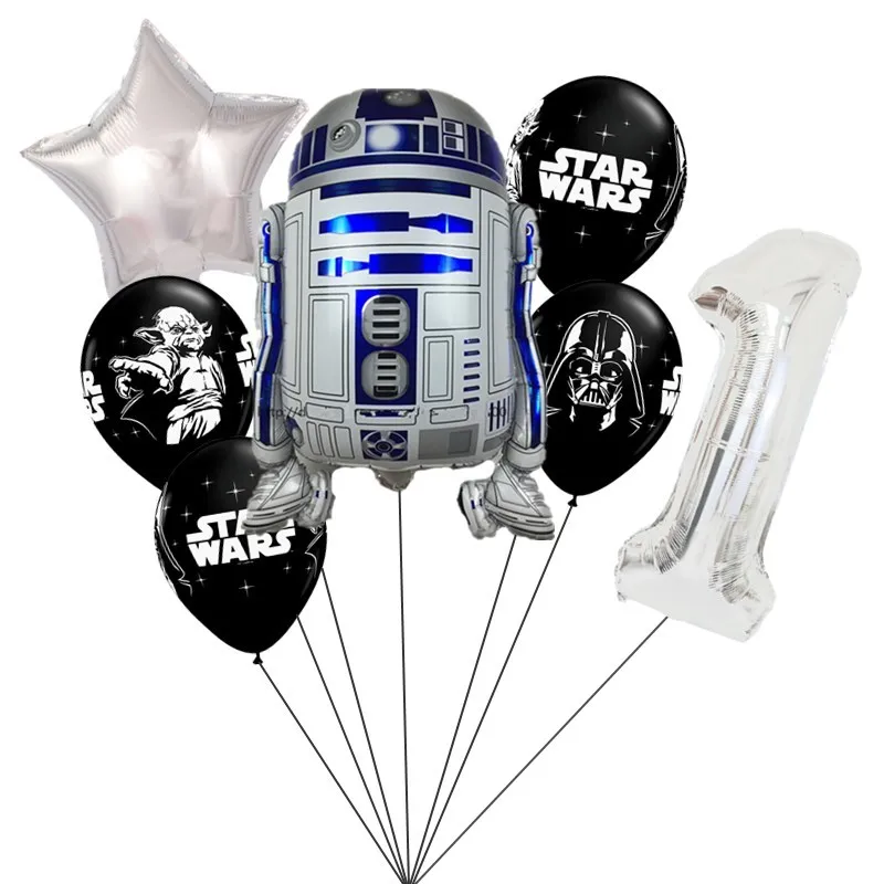 1set Star Wars Balloons Birthday Party Decoration Master Yoda Robot Balloon Kids Toys Globos Cumpleanos Infantiles | Дом и сад