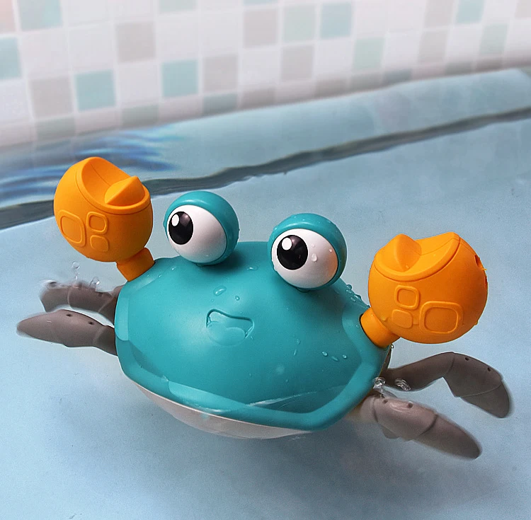 

Baby Bath Toys Cute Swim Big Crab Cable Learning to Walk Bathtub Clockwork Toys Infant Water Classic Toy for Children