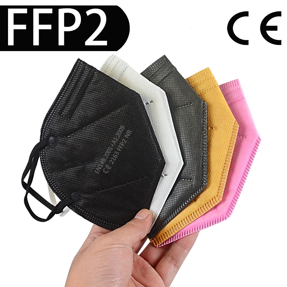 Ffp2 маска, маска, 6 слоев, женская маска fpp2, ffp2mask KN95 Mascherine 98%, маска для лица с фильтром, черная, серая маска