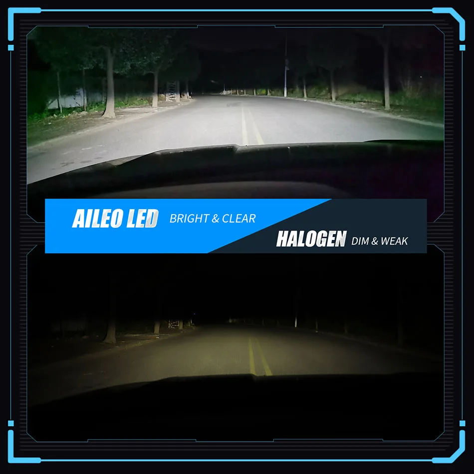 Лампы для автомобильных фар AILEO HB3 светодиодный HB4 9005 9006 мини-объектив проектора 70