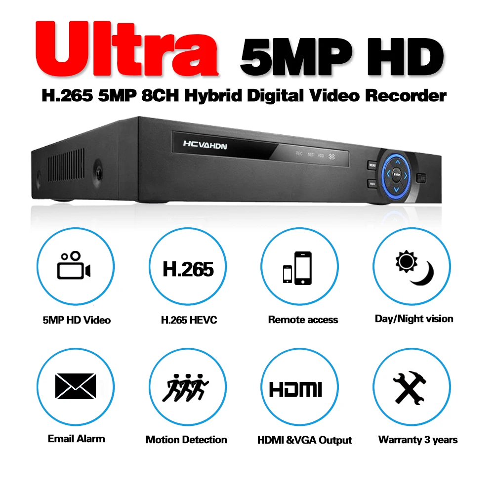 Камера видеонаблюдения 4/8/16 каналов H.265 H.264 HDMI 5 Мп | Безопасность и защита