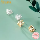 Trustdavid Настоящее 925 пробы серебро милые Листья уха каффы клипсы для женщин без серьги в стиле пирсинга ювелирные изделия DA1819