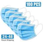 Маски защитные одноразовые, 3 слоя фильтра, дышащие, от вирусов