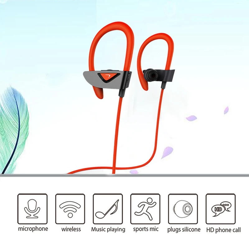 Спортивная Bluetooth-гарнитура с подвесными ушками водонепроницаемая