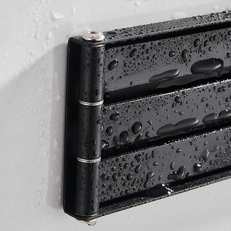 Вращающаяся вешалка для полотенец настенная без отверстий туалета черный