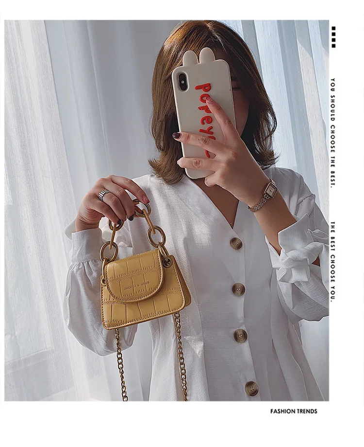 Fashion Mini Saddle Women Shoulder Bags Designer Brand Acrylic Chain Handbags Luxury Pu Leather Female Crossbody Bag Small Purse