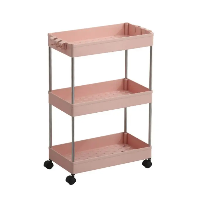 Передвижная полка для хранения органайзер кухни и ванной стеллаж с колесами