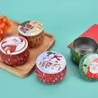 1 шт. рождественские металлические жестяные банки, кофейные конфеты, хранение ювелирных изделий, чехол, контейнер для свечей, 4,4 унции
