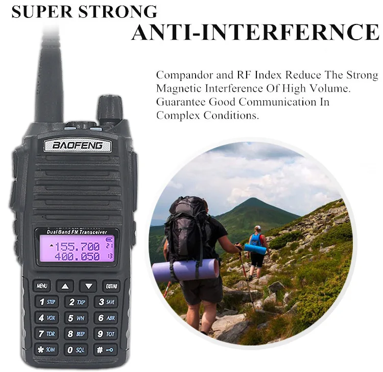 

Baofeng UV 82 Walkie Talkie 2PCS 10 KM 8W UV-82 Walkie-talkies Two-way Ham Radio Station VHF UHF Dual PTT Powerful UV 5R UV 9R