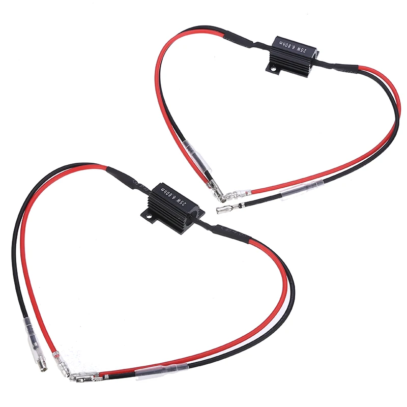 2PC Moto Resistance Power Resistor Load Decoding For LED Mini Turn Signal Flash No Flashing Repairing 25W 6.8Ohm |
