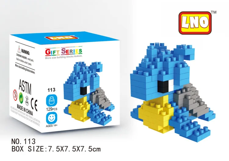 113 without box LNO, алмазные блоки, фигурки, каваи, 3D, Пикачу, японское аниме, мультфильм, пластиковые строительные кирпичи, игра, сделай сам, модель, обучающие игрушки - Цвет: 113 without box
