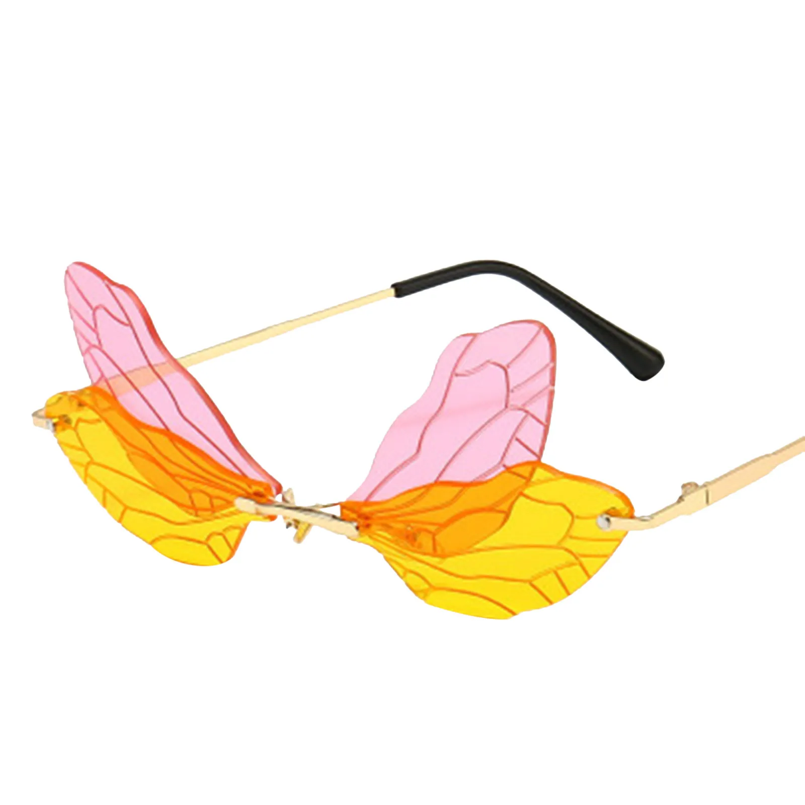 

Fashion Rimless Sunglasses Women Vintage Dragonfly Steampunk Sunglasses Men Frameless Gradient Clear Lens Glasses Shades Oculos