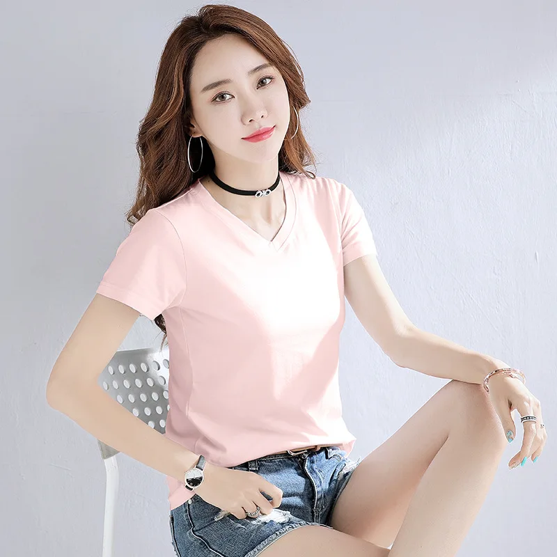 

Fashion Logo black Printing T Shirts Women's Short Sleeve Fashion 100% cotton Female T-Shirts