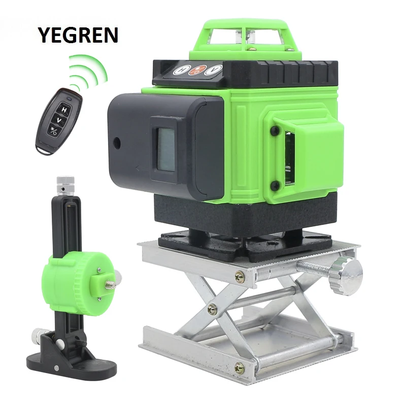 

Green Laser Self-Leveling Level Meter 12 Lines or 16 Lines Laser Level Horizontal Vertical Measurement with Lifting Platform