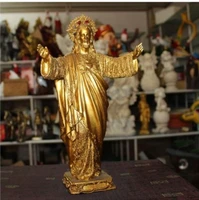 golden yellow jesus christ sacred heart sculpture crafts gifts